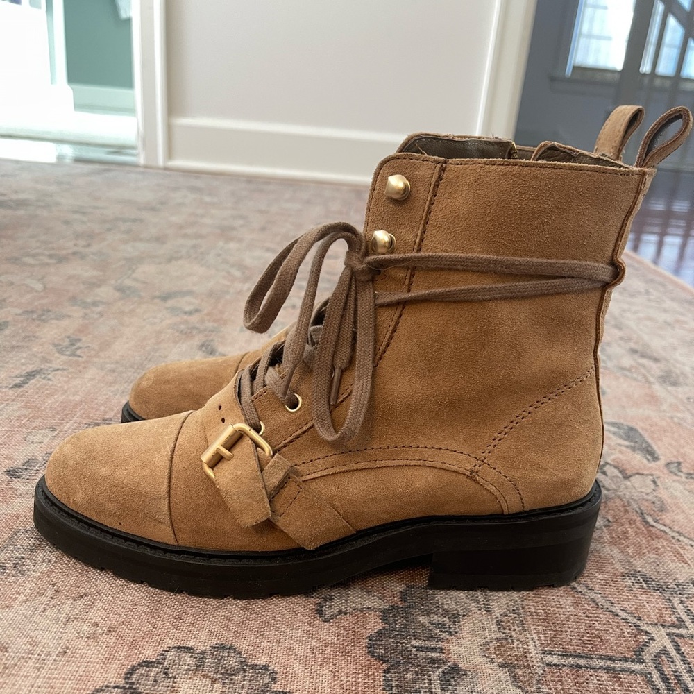 AllSaints suede combat boot